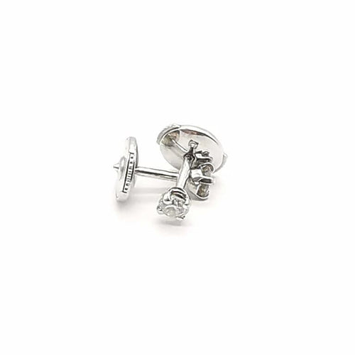 Boucles d'oreilles 1.30 grammes Boucles d’oreilles puces en or blanc 18 carats et diamants 58 Facettes