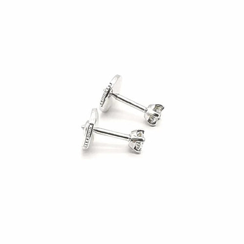 Boucles d'oreilles 1.30 grammes Boucles d’oreilles puces en or blanc 18 carats et diamants 58 Facettes