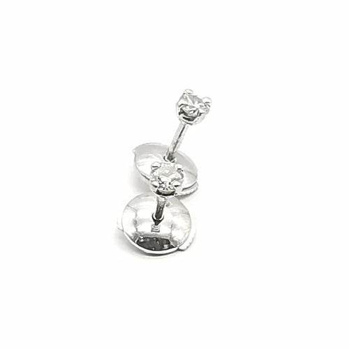 Boucles d'oreilles 1.30 grammes Boucles d’oreilles puces en or blanc 18 carats et diamants 58 Facettes