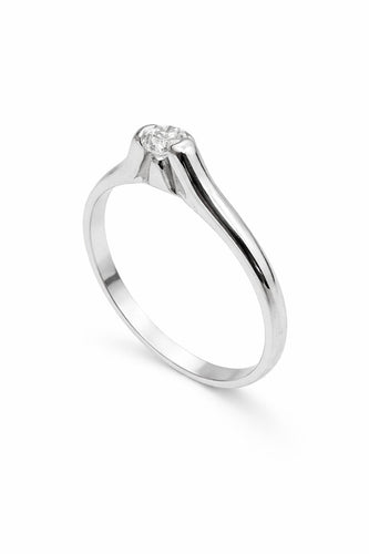 Bague 52 Solitaire - Bague en or blanc et diamant 58 Facettes