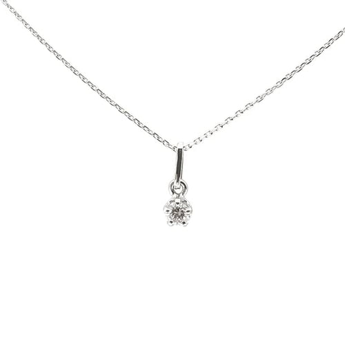 Collier Collier avec pendentif en or blanc 18 carats et diamant 0,15 ct 58 Facettes