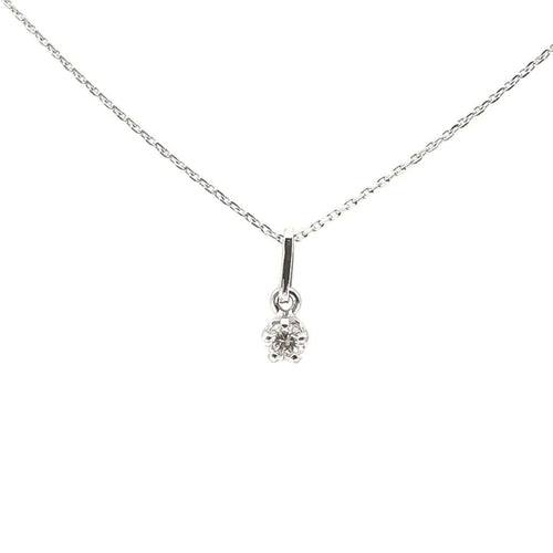 Collier Collier avec pendentif en or blanc 18 carats et diamant 0,15 ct 58 Facettes