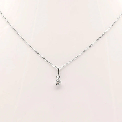 Collier Collier avec pendentif en or blanc 18 carats et diamant 0,15 ct 58 Facettes