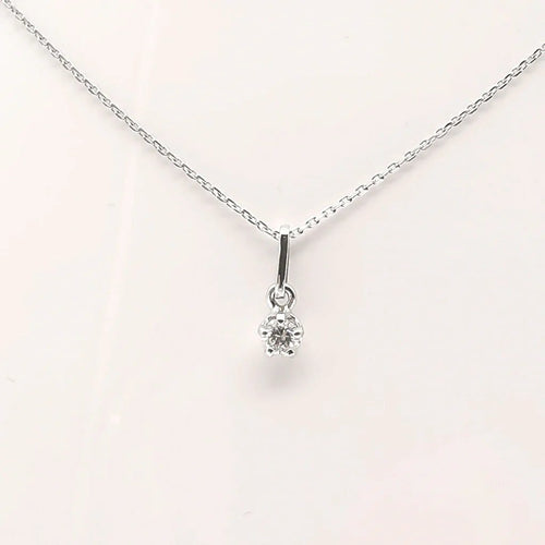 Collier Collier avec pendentif en or blanc 18 carats et diamant 0,15 ct 58 Facettes