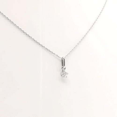 Collier Collier avec pendentif en or blanc 18 carats et diamant 0,15 ct 58 Facettes