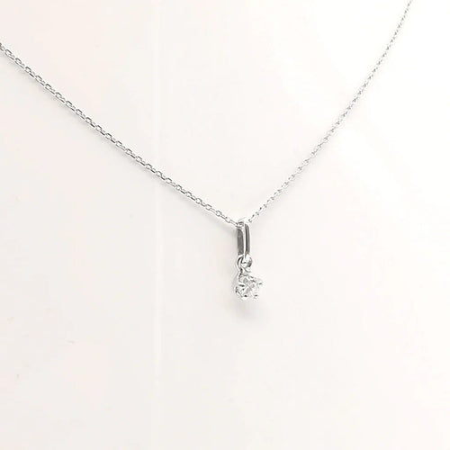 Collier Collier avec pendentif en or blanc 18 carats et diamant 0,15 ct 58 Facettes
