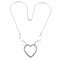 Collier Collier maille forçat cœur en or blanc 18 carats et diamants 58 Facettes