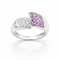 Bague 54 Bague en or blanc, diamants et saphirs roses 58 Facettes