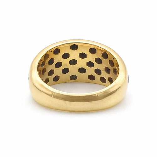 Bague 53 Bague en or jaune 18 carats rubis et diamants 58 Facettes