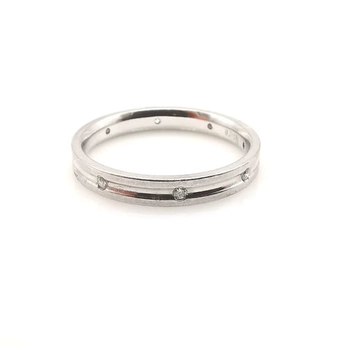 Bague 56 Alliance - Bague en or blanc 18 carats et diamants 58 Facettes