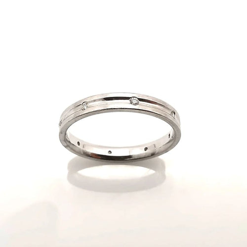 Bague 56 Alliance - Bague en or blanc 18 carats et diamants 58 Facettes