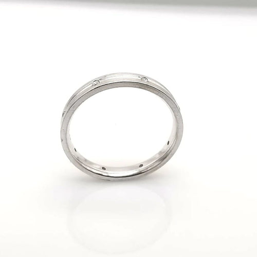 Bague 56 Alliance - Bague en or blanc 18 carats et diamants 58 Facettes