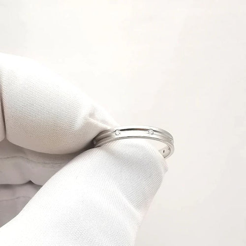 Bague 56 Alliance - Bague en or blanc 18 carats et diamants 58 Facettes