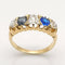 Bague 55 Bague ancienne en or jaune 18 carats, diamants et saphirs 58 Facettes