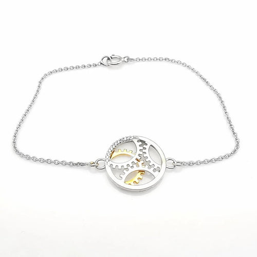 Bracelet Bracelet en or blanc et rose 18 carats avec diamants 58 Facettes