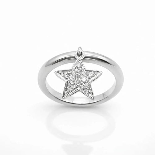 Bague 53 Bague en or blanc 18 carats avec diamants 58 Facettes