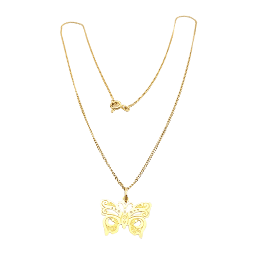 Collier Collier papillon en or jaune 18 carats 58 Facettes