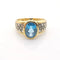 Bague 54 Bague en or jaune 18 carats avec topaze et diamants 58 Facettes