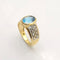 Bague 54 Bague en or jaune 18 carats avec topaze et diamants 58 Facettes