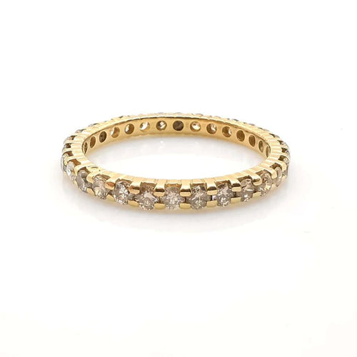 Bague 53 Alliance américaine - Bague en or jaune 18 carats et diamants 58 Facettes