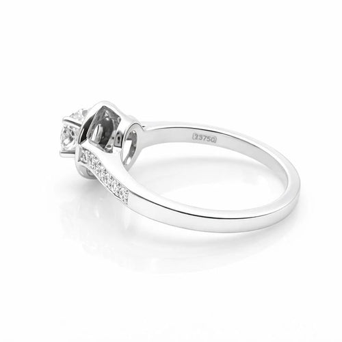 Bague 54.5 Bague solitaire en or blanc 18 carats et diamants 1,14 ct 58 Facettes
