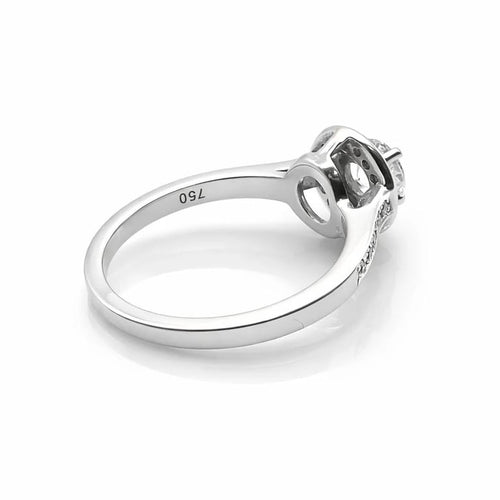 Bague 54.5 Bague solitaire en or blanc 18 carats et diamants 1,14 ct 58 Facettes