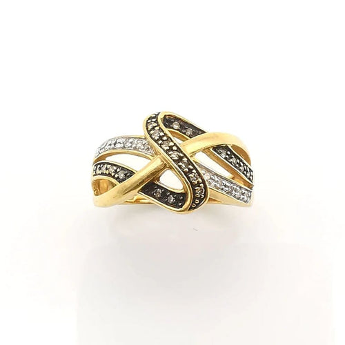 Bague 56 Bague en or jaune 18 carats sertie de diamants 58 Facettes