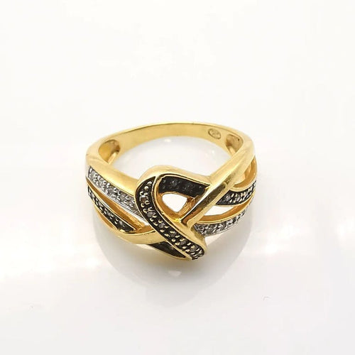 Bague 56 Bague en or jaune 18 carats sertie de diamants 58 Facettes