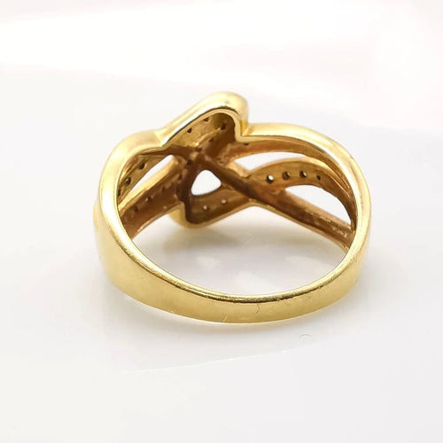 Bague 56 Bague en or jaune 18 carats sertie de diamants 58 Facettes