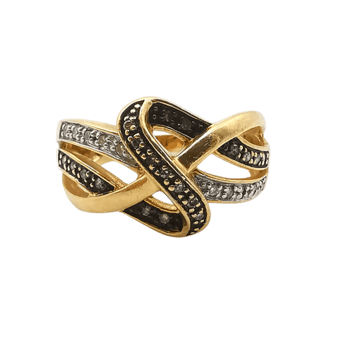 Bague 56 Bague en or jaune 18 carats sertie de diamants 58 Facettes