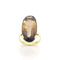 Bague 52 Bague en or jaune 18 carats avec quartz ovale 58 Facettes
