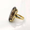 Bague 52 Bague en or jaune 18 carats avec quartz ovale 58 Facettes