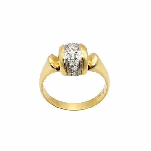 Bague 59 Bague en or jaune 18 carats avec diamants 58 Facettes