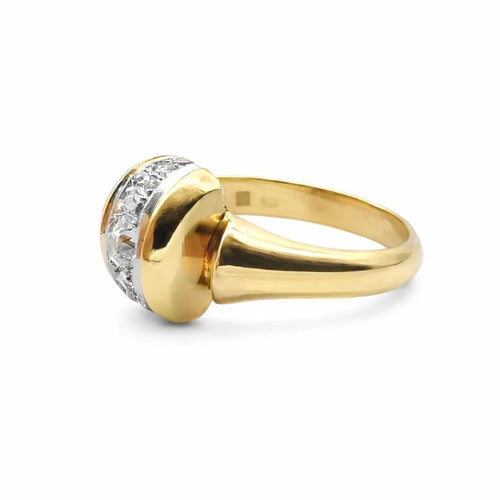 Bague 59 Bague en or jaune 18 carats avec diamants 58 Facettes