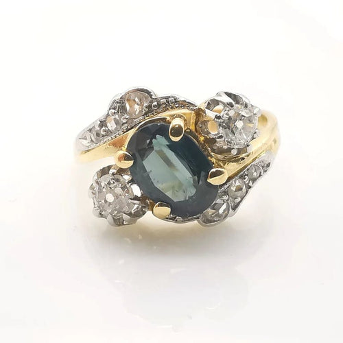Bague 53 Bague Toi & Moi Belle Époque en or jaune, saphir et diamants 58 Facettes