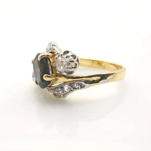 Bague 53 Bague Toi & Moi Belle Époque en or jaune, saphir et diamants 58 Facettes