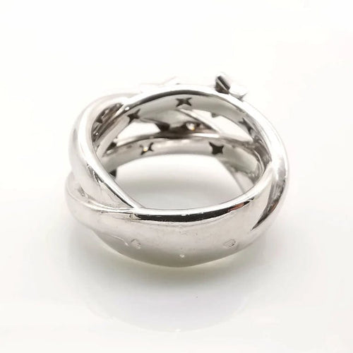 Bague 59 Bague en or blanc 18 carats sertie de diamants 58 Facettes
