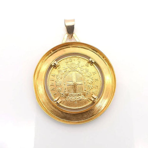 Pendentif Pendentif porte-pièce 20 francs suisses 1863 en or jaune 58 Facettes