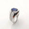 Bague 53 Bague en or blanc 18 carats, saphir ovale et diamants 58 Facettes