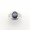 Bague 53 Bague en or blanc 18 carats, saphir ovale et diamants 58 Facettes