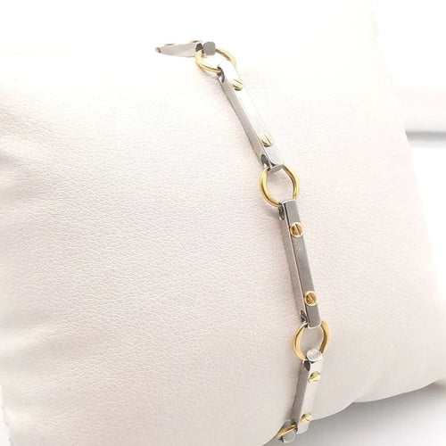 Bracelet Bracelet en or jaune 18 ct et acier 58 Facettes