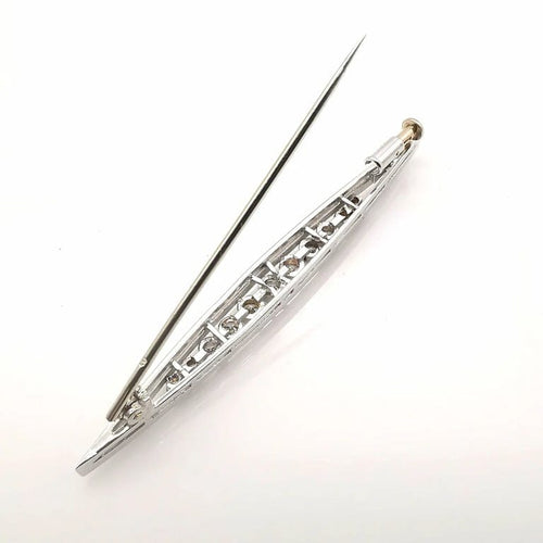 Broche Broche ancienne en or blanc 18 carats et diamants 58 Facettes