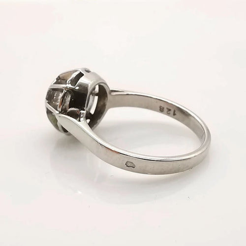 Bague 51 Bague solitaire en or blanc 18 carats et diamant taille brillant 58 Facettes