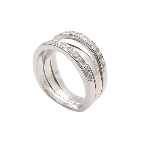 Bague 58 Bague en or blanc 18 carats et diamants 58 Facettes
