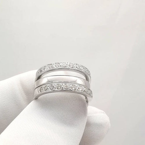 Bague 58 Bague en or blanc 18 carats et diamants 58 Facettes