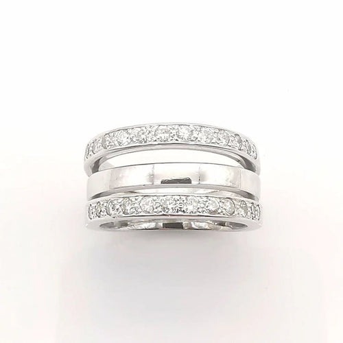 Bague 58 Bague en or blanc 18 carats et diamants 58 Facettes