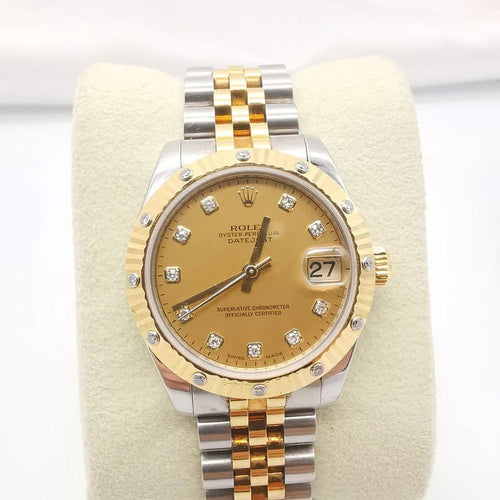 Montre Rolex Datejust 31 - Montre en or jaune 18 carats et acier 58 Facettes