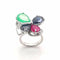 Bague 54 Bague multi-pierres en or blanc 18 carats avec diamants 58 Facettes