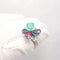Bague 54 Bague multi-pierres en or blanc 18 carats avec diamants 58 Facettes