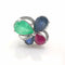 Bague 54 Bague multi-pierres en or blanc 18 carats avec diamants 58 Facettes